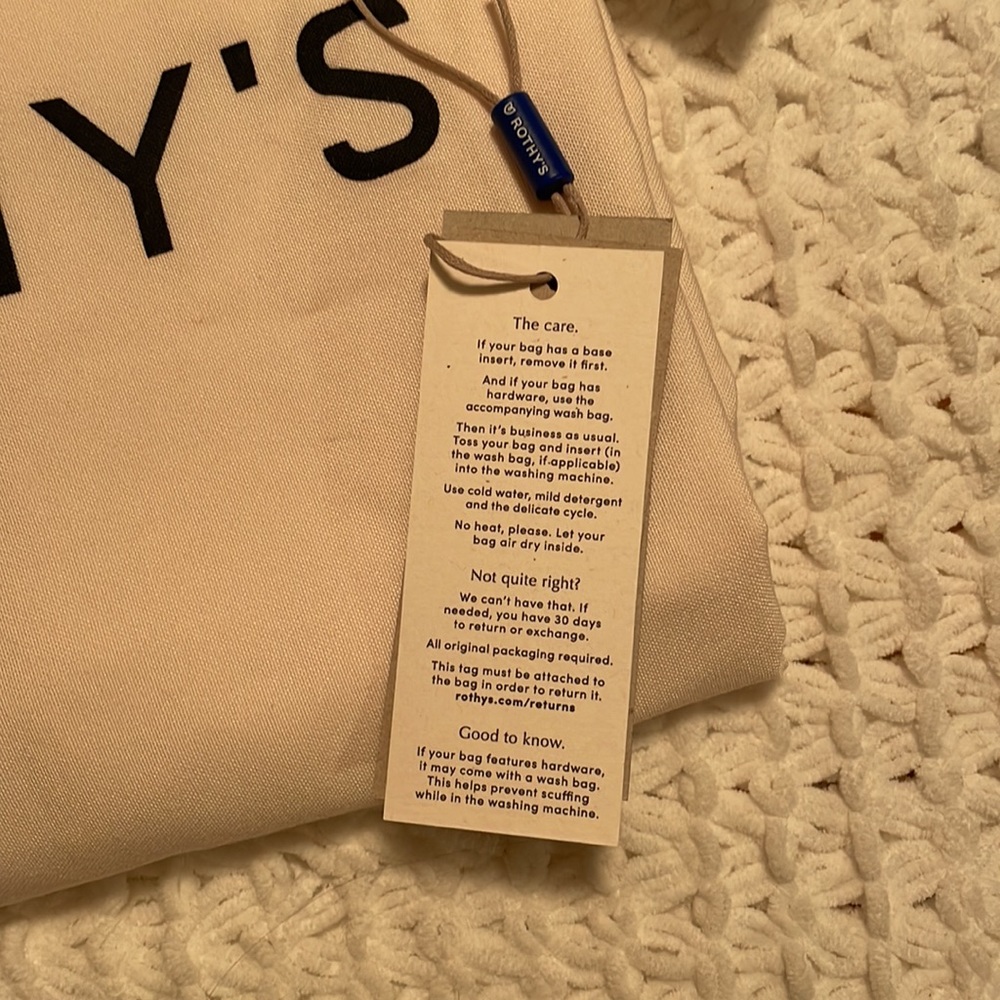 Rothy's Navy Tote with Yellow Strap - Picture 12 of 13